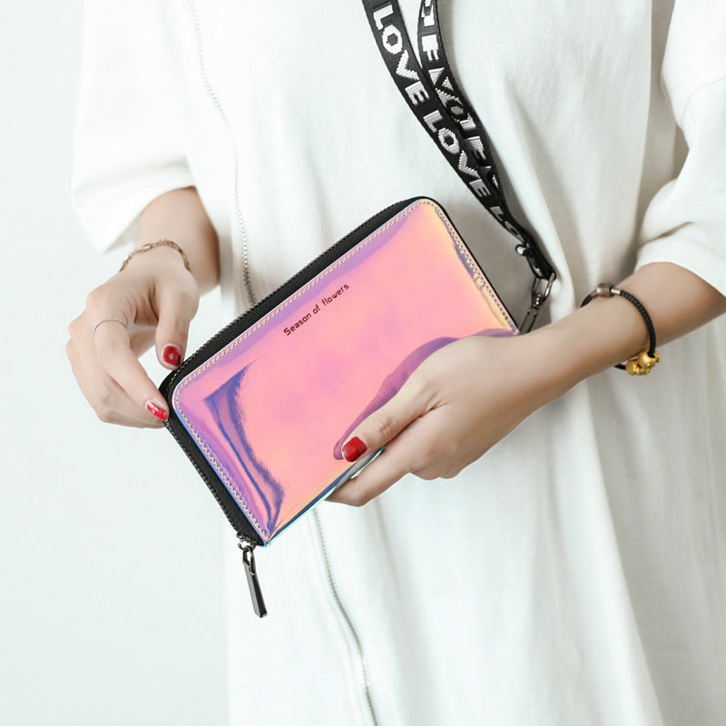Kurze PU-Leder-Tasche mit Glitzeroptik – Bild 2 | LuxeStyle
