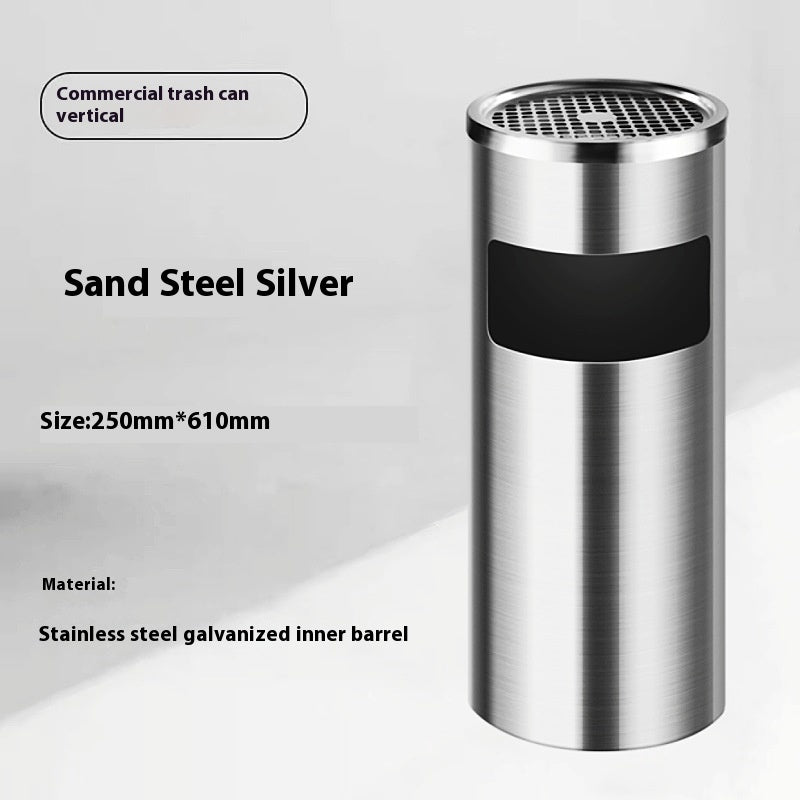 Rundes Abfalleimer aus Edelstahl (Silber) | LuxeStyle