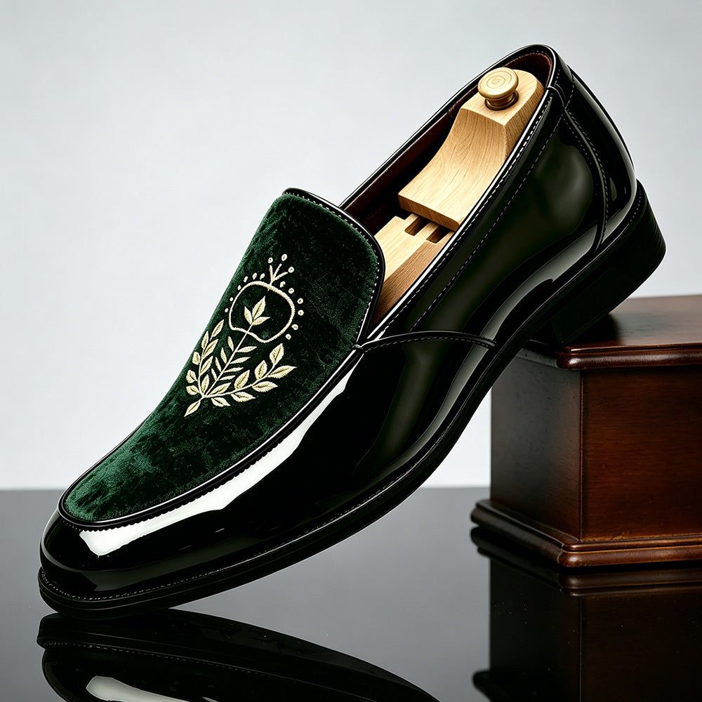 Bestickte Slip-on Herrenschuhe