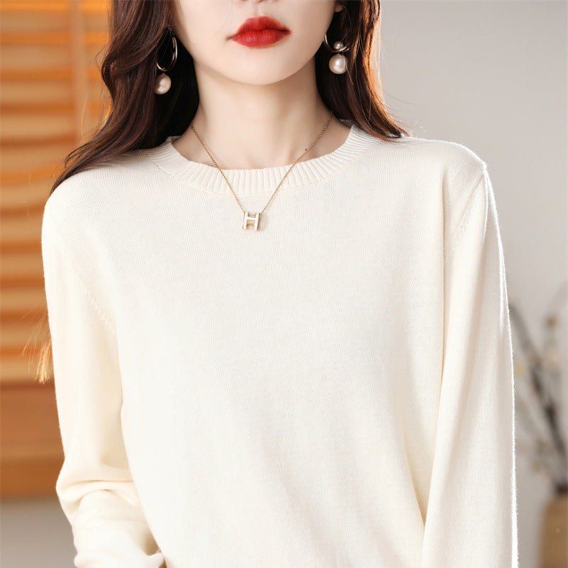 Damen Strickpullover mit Rundhals und langen Ärmeln