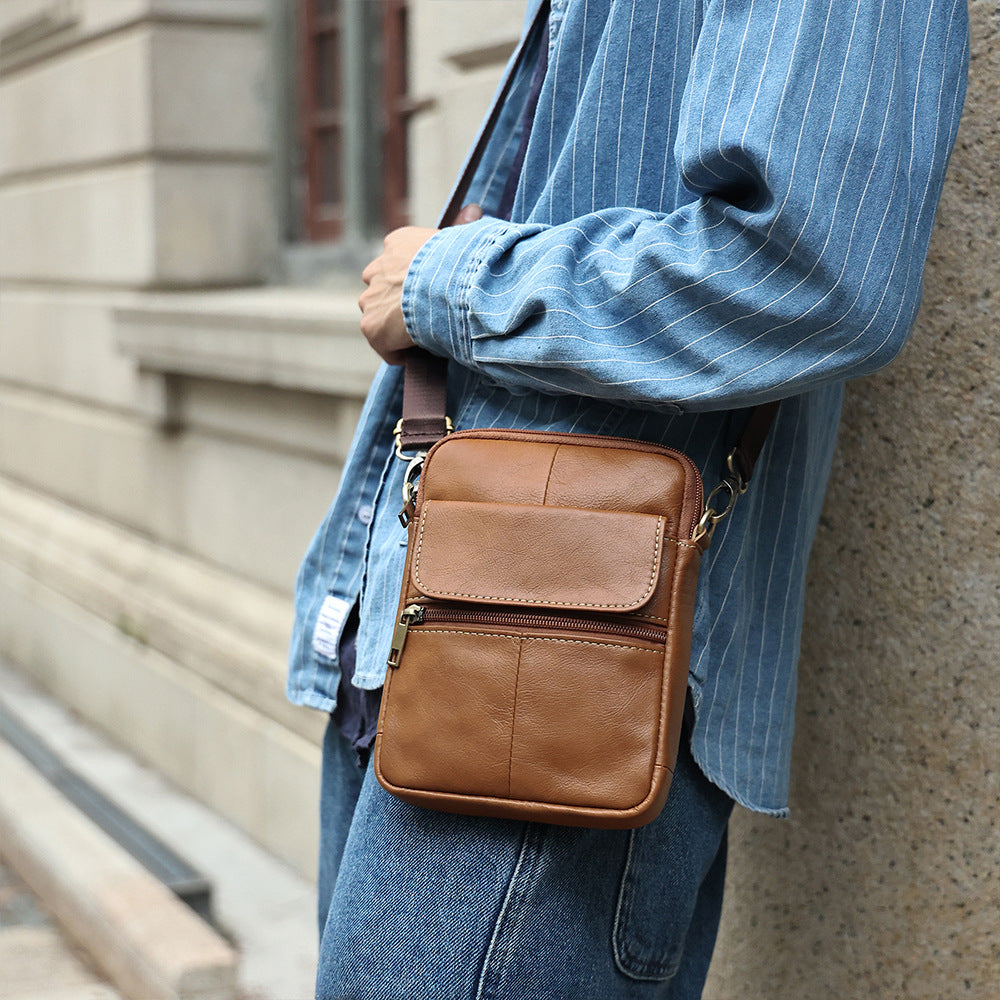 Crossbody-Tasche aus echtem Leder – 6710 Braun – Bild 6 | LuxeStyle