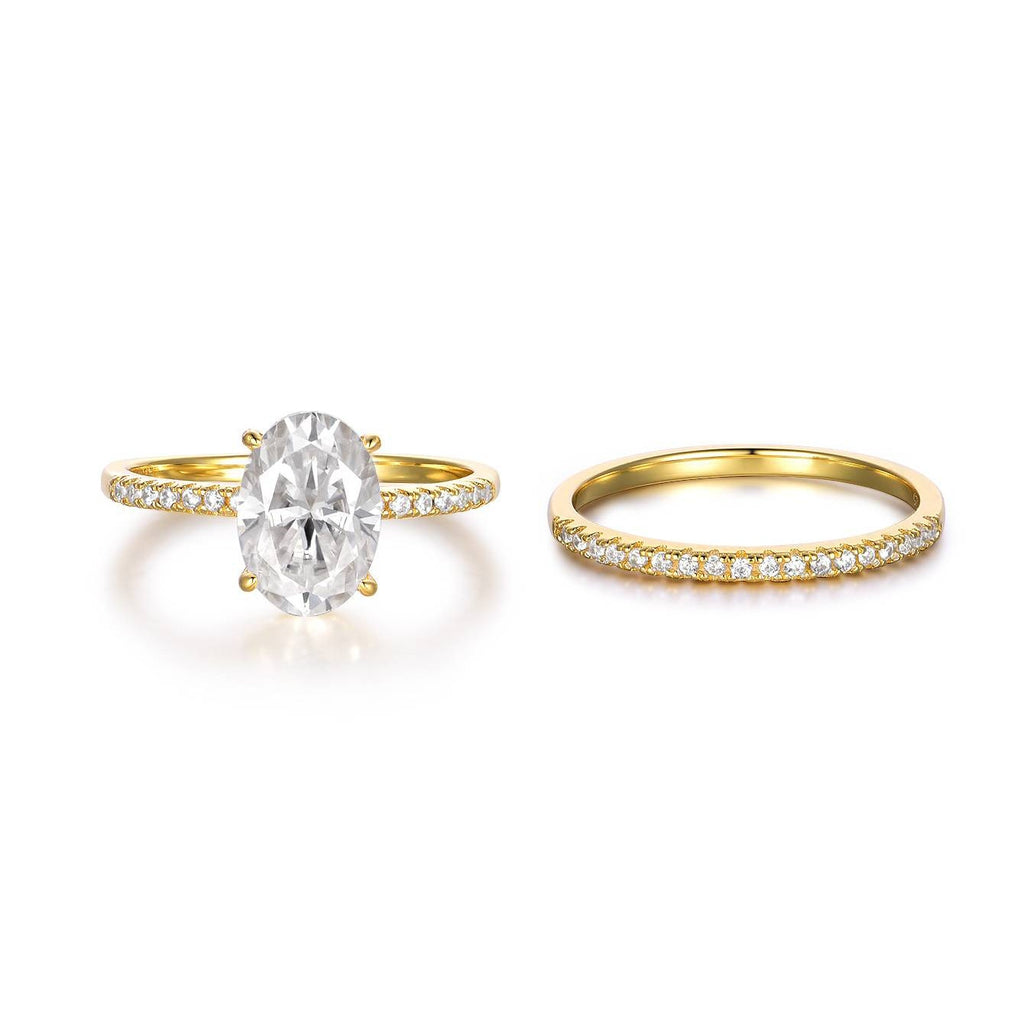 Moissanite Ring Ensemble aus 925er Silber – Bild 5 | LuxeStyle
