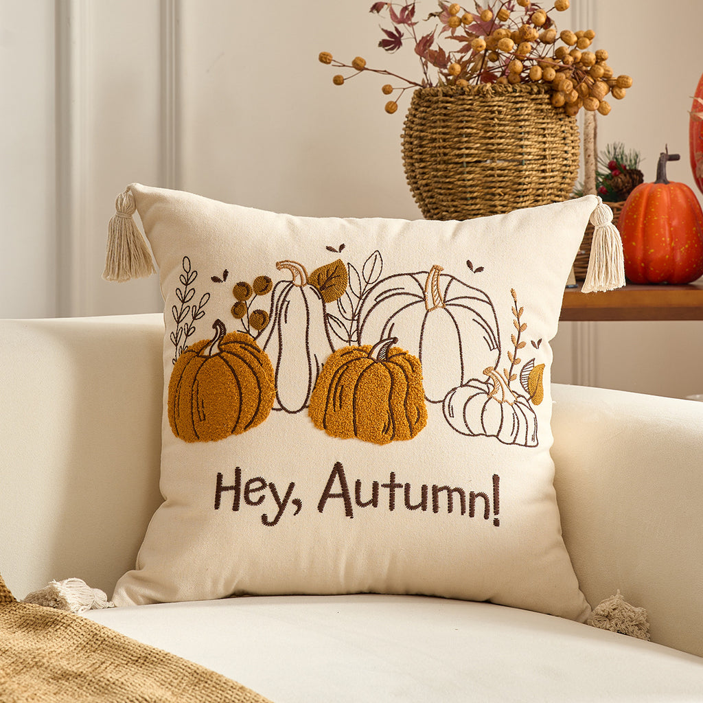 Herbstkissenbezüge mit Kürbismuster