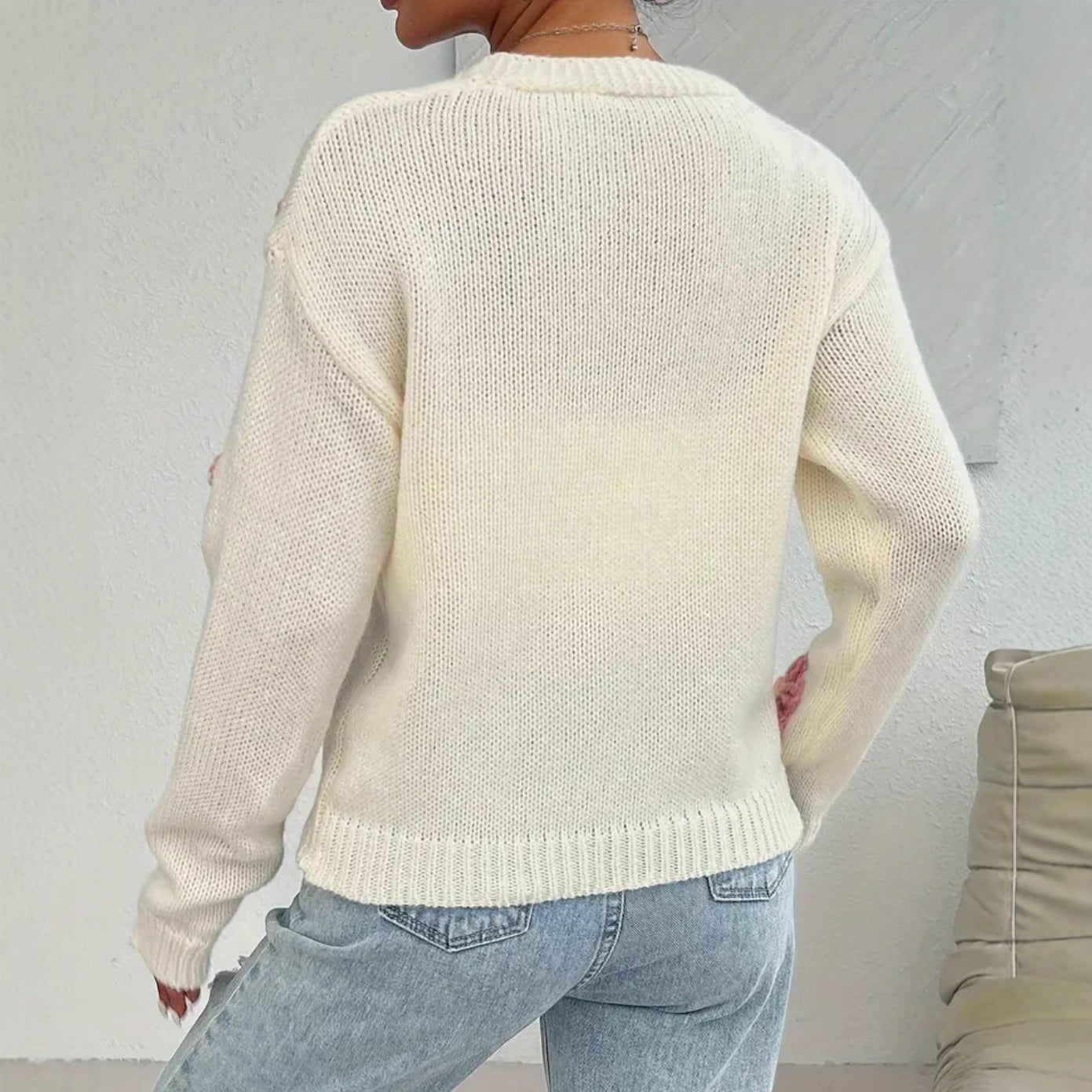 Strick-Cardigan mit 3D-Blumen und Stickereien