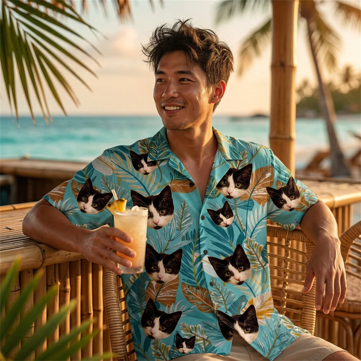 Aloha Hemd mit tropischem Blattmuster – Bild 1 | LuxeStyle
