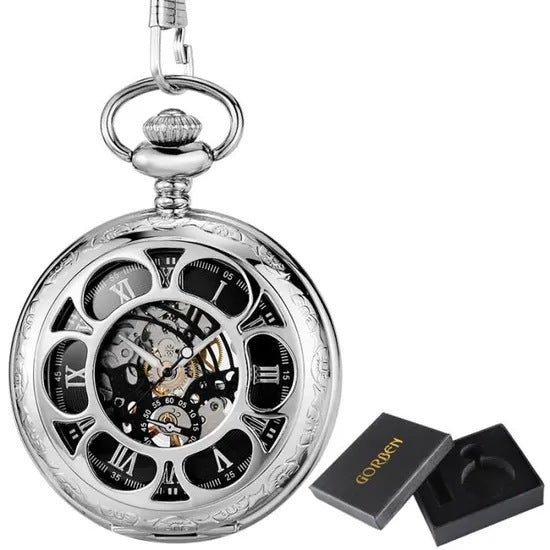 Gun-black Petal Blue-dial Mechanische Taschenuhr – Ansicht 8