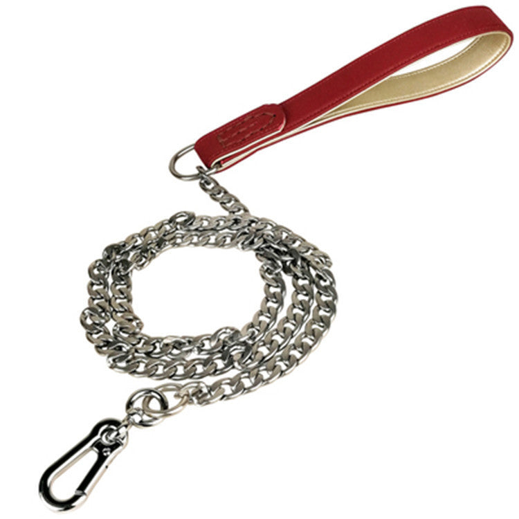 Hundeleine aus Mikrofaserleder mit Edelstahlkette | LuxeStyle