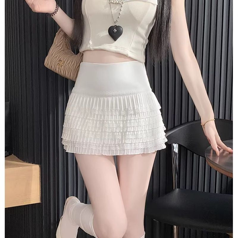 High-Waist Bodycon Jupe mit Stufen