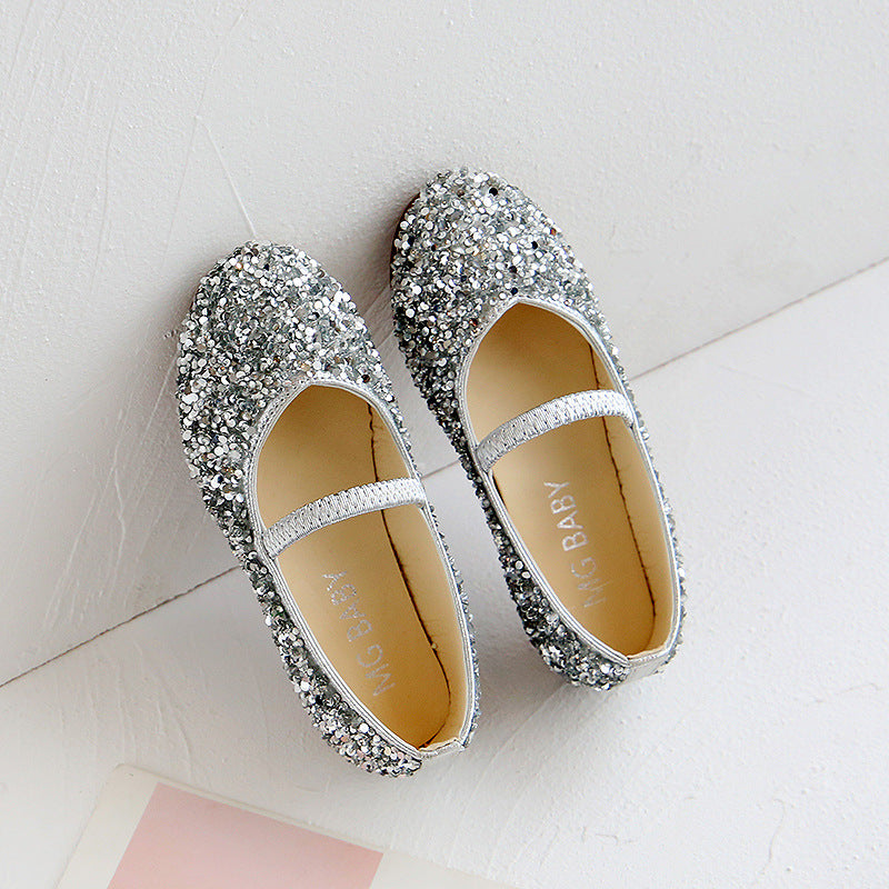 Mädchen-Pumps mit Glitzer und weicher Sohle