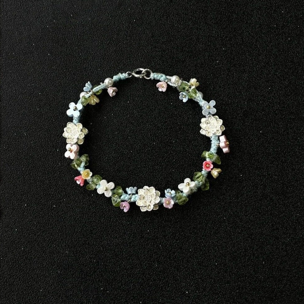 Sterlingsilber veredelter Lotosblumen Armreif