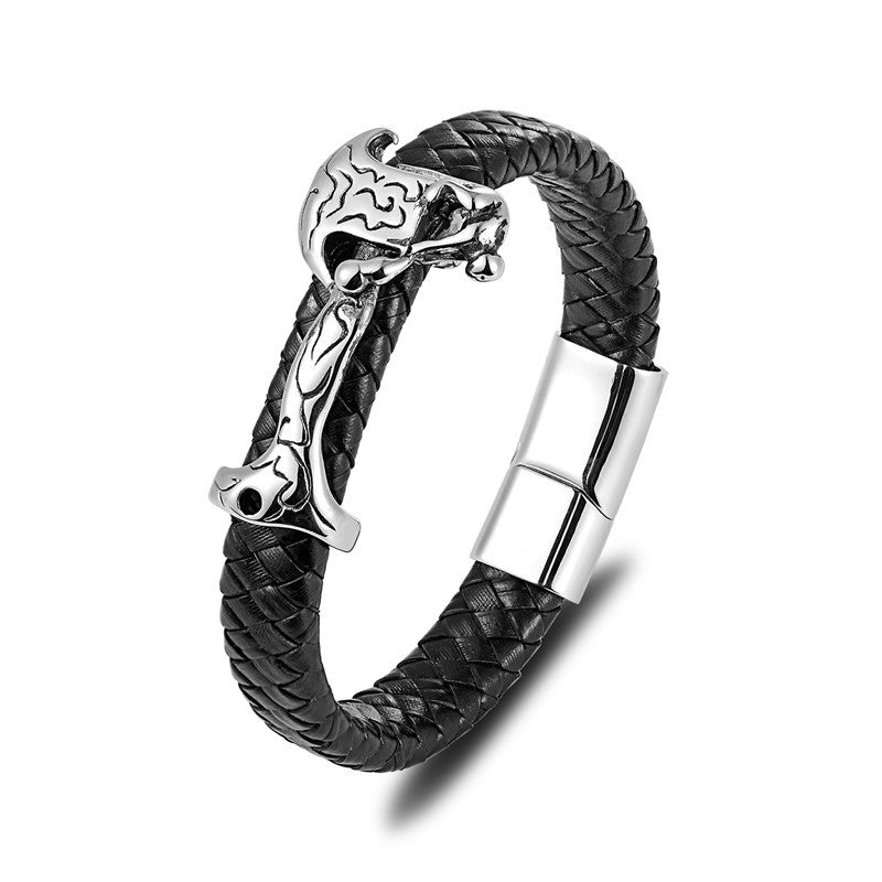 Punk Lederarmband aus Edelstahl – Bild 6 | LuxeStyle