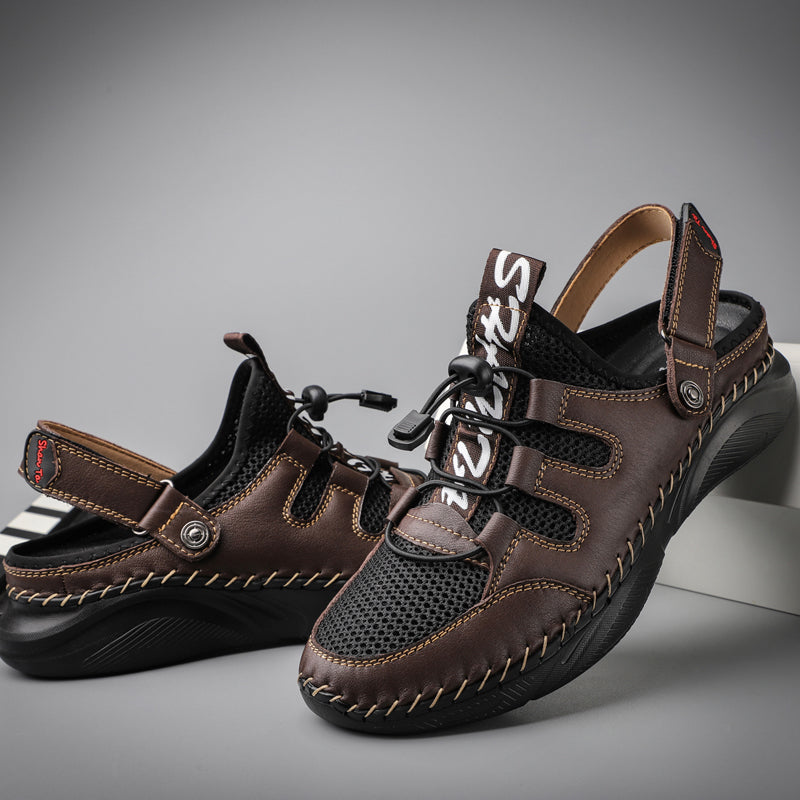Cowhide-Casual-Sandalen für Herren Plus Size | LuxeStyle