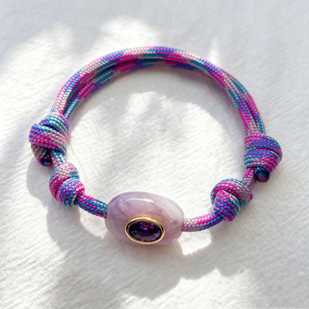 Naturstein Evil Eye Armband geflochten