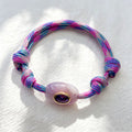Naturstein Evil Eye Armband geflochten