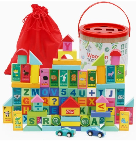 Grosses Holz-Bauklotz-Set für Kinder 4–6 Jahre – Bild 3 | LuxeStyle