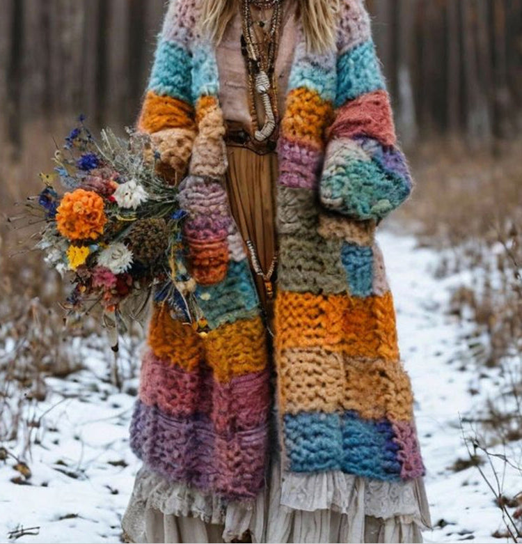 Kapuzenkleid mit Regenbogen-Print für Damen