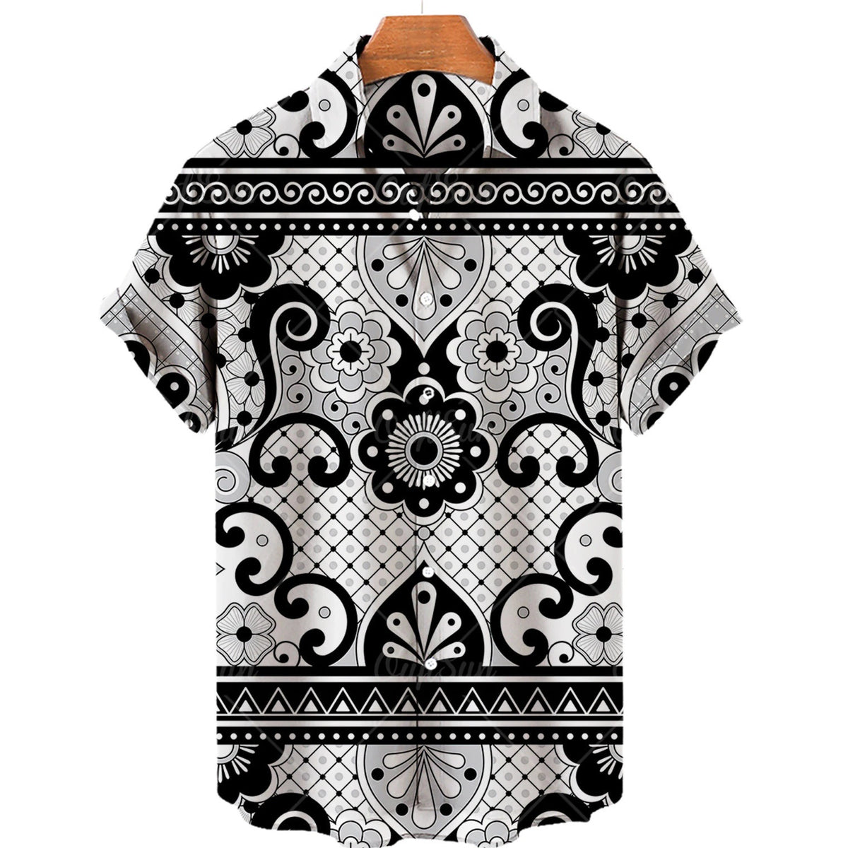 Kurzarm-Shirt mit 3D-Blumenprint für Herren – Bild 7 | LuxeStyle