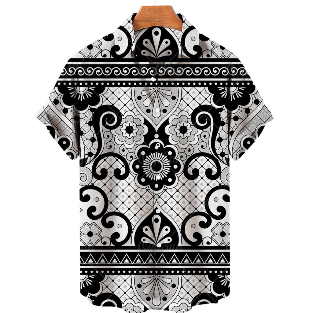 Kurzarm-Shirt mit 3D-Blumenprint für Herren – Bild 8 | LuxeStyle