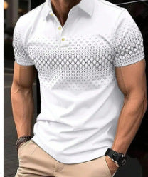 Herren-Casual Plaid-Print Polo-Shirt