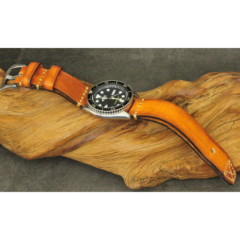 Aviator-Vintage-Armband aus Handgezogenem Leder
