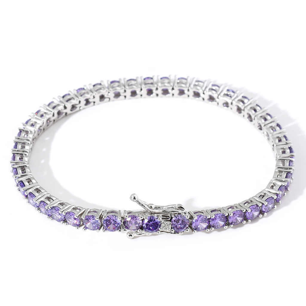 Tennis-Armband mit 4mm lila Zirkonia