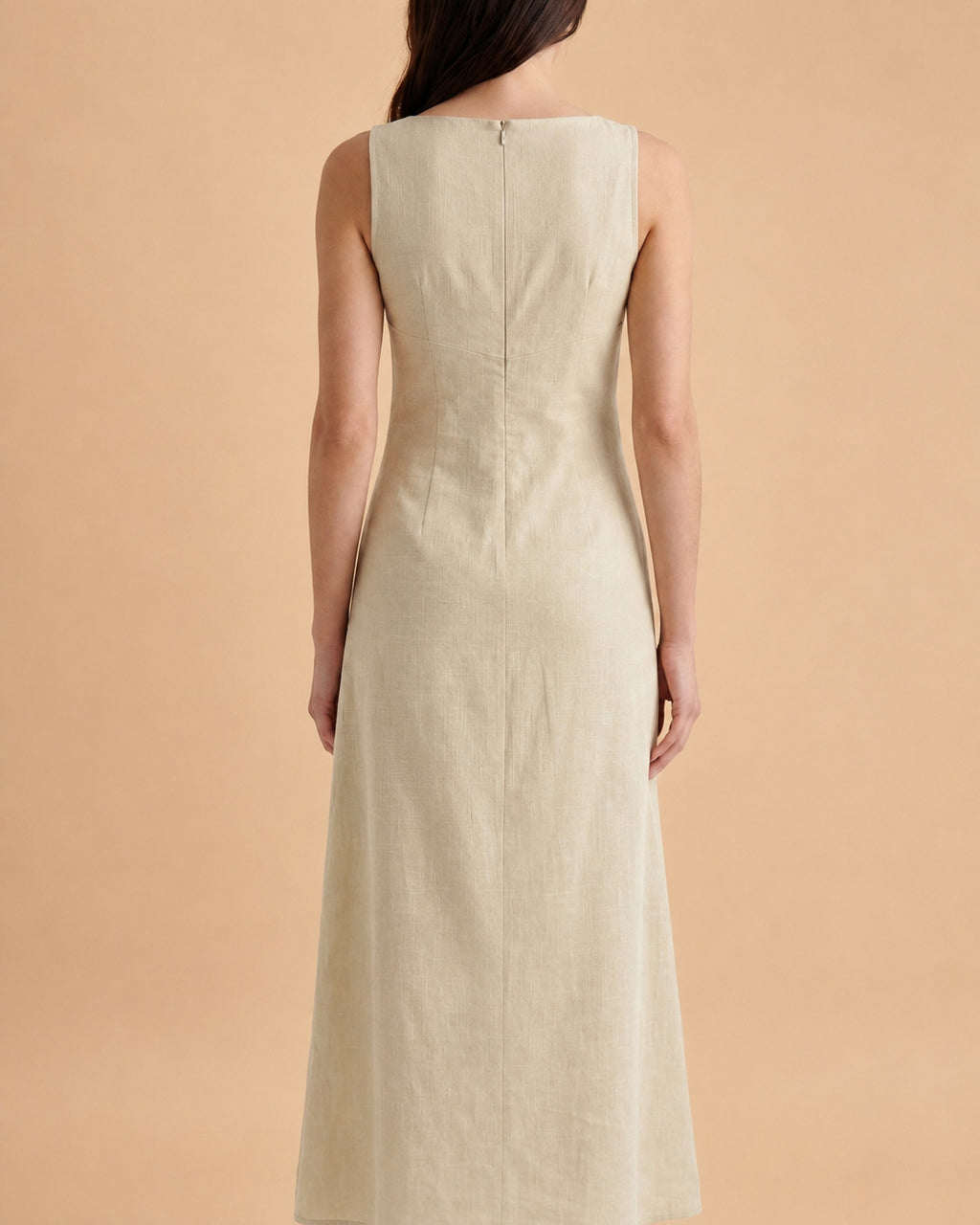 Elegantes ärmelloses Midi-Kleid aus Baumwolle – Bild 2 | LuxeStyle