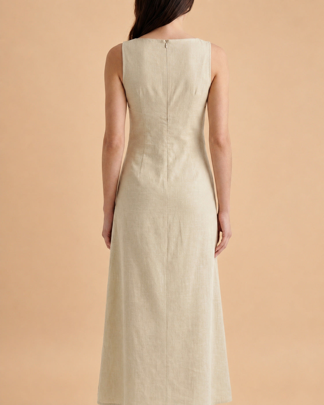 Elegantes ärmelloses Midi-Kleid aus Baumwolle – Bild 2 | LuxeStyle
