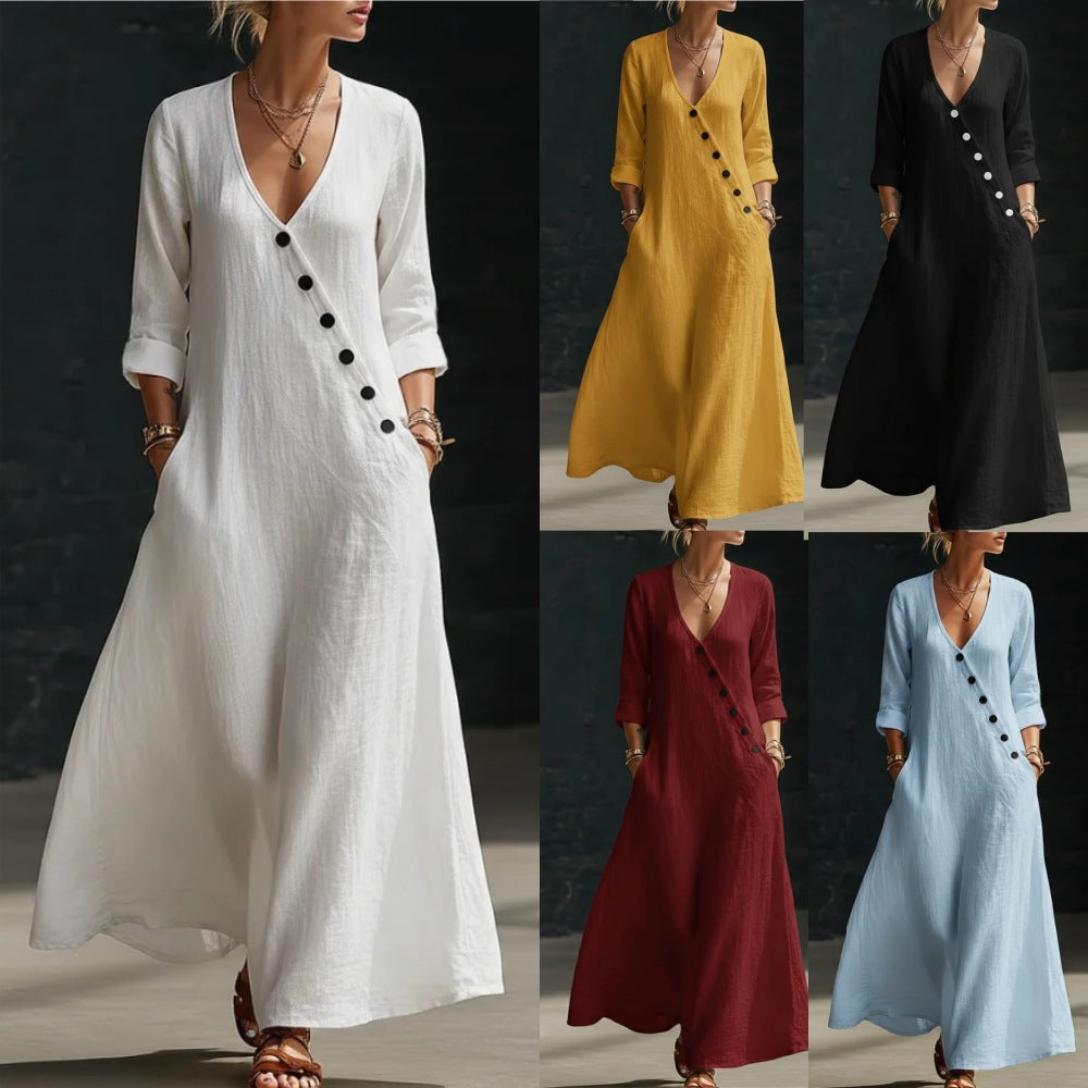 Lässiges Langarm-Hemdblusenkleid für Damen – Bild 13 | LuxeStyle