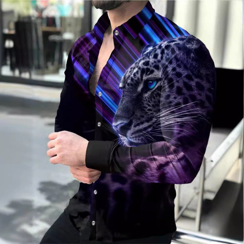 Langärmliges 3D-Druck-Shirt für Männer – Bild 6 | LuxeStyle