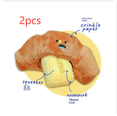 Plüschtier mit Sound für Hunde – Butter Croissant