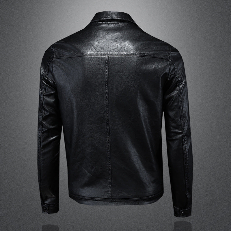 Herren Slim Fit Lederjacke für Frühling und Herbst