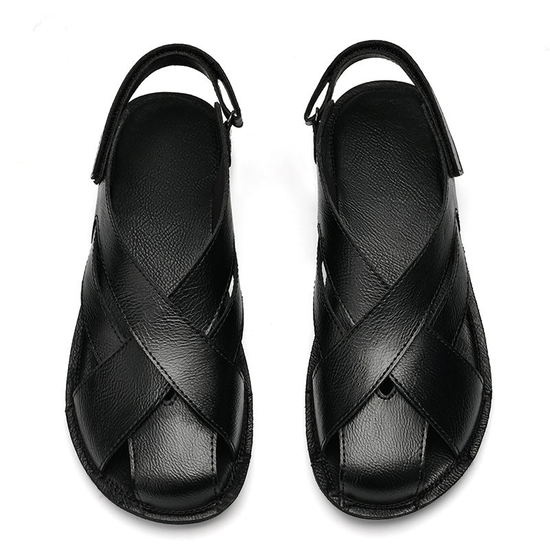 Leder-Sandalen mit Klettverschluss für Herren