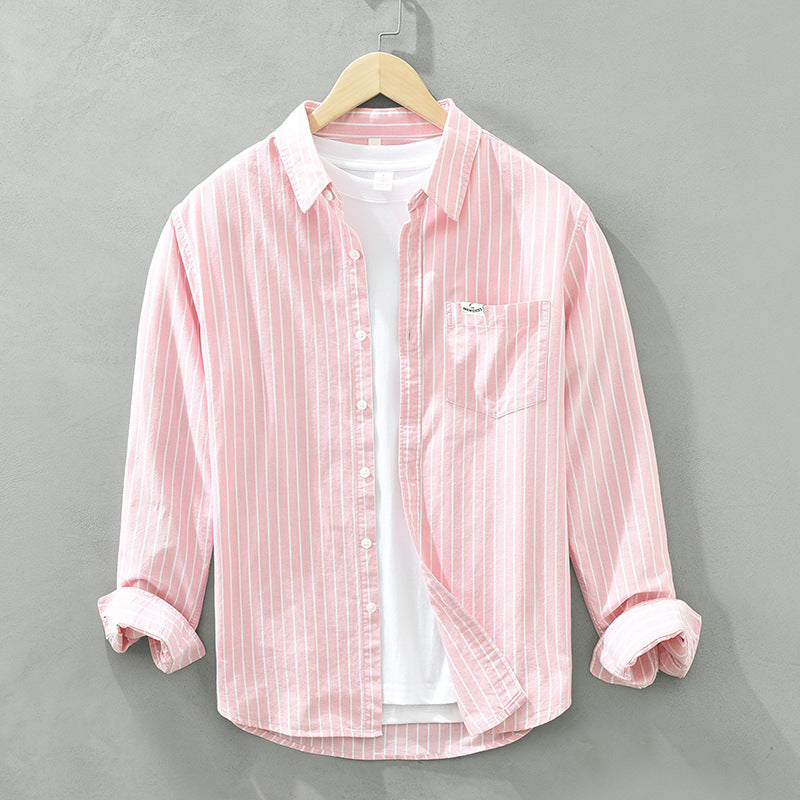 Gestreiftes Oxford Baumwollhemd für Herren – Bild 6 | LuxeStyle