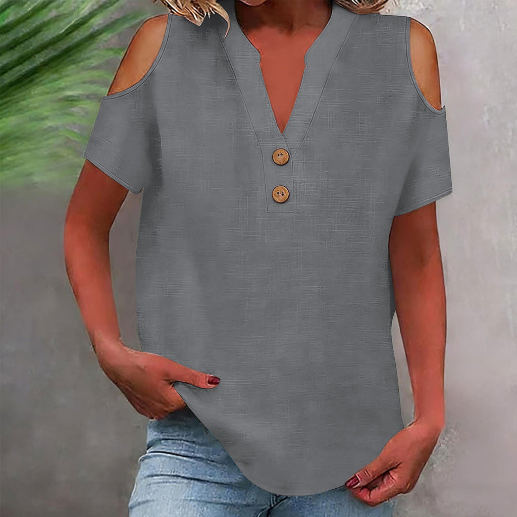 Off-Shoulder Shirt mit Stehkragen – Bild 5 | LuxeStyle
