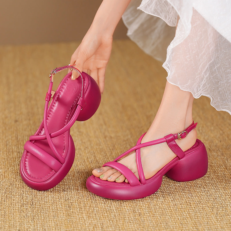 Sandalen mit Riemchen und Chunky-Absatz | LuxeStyle