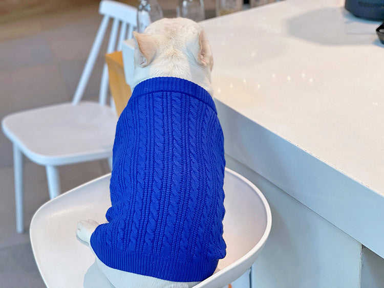 Bichon Corgi Winterpullover Blau – Bild 3 | LuxeStyle