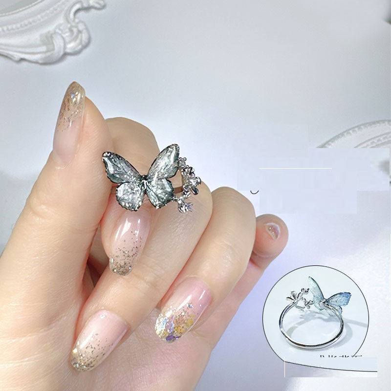 Retro Eisgrau-blau Schmetterling Haarclip – Bild 5 | LuxeStyle