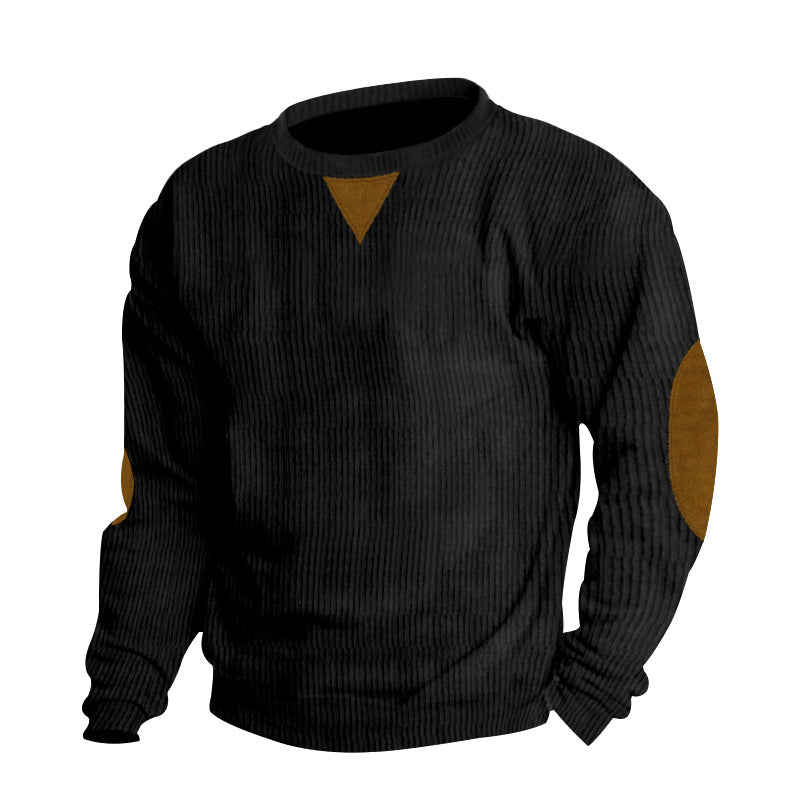 Kordsamt Langarm-Sweatshirt mit Rundhals – Bild 5 | LuxeStyle
