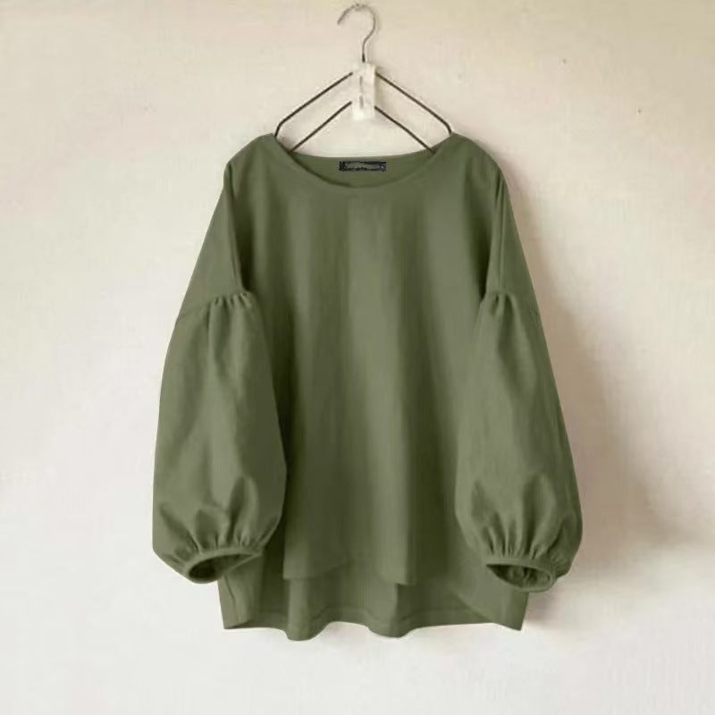 Vintage Langarmshirt mit Puffärmeln