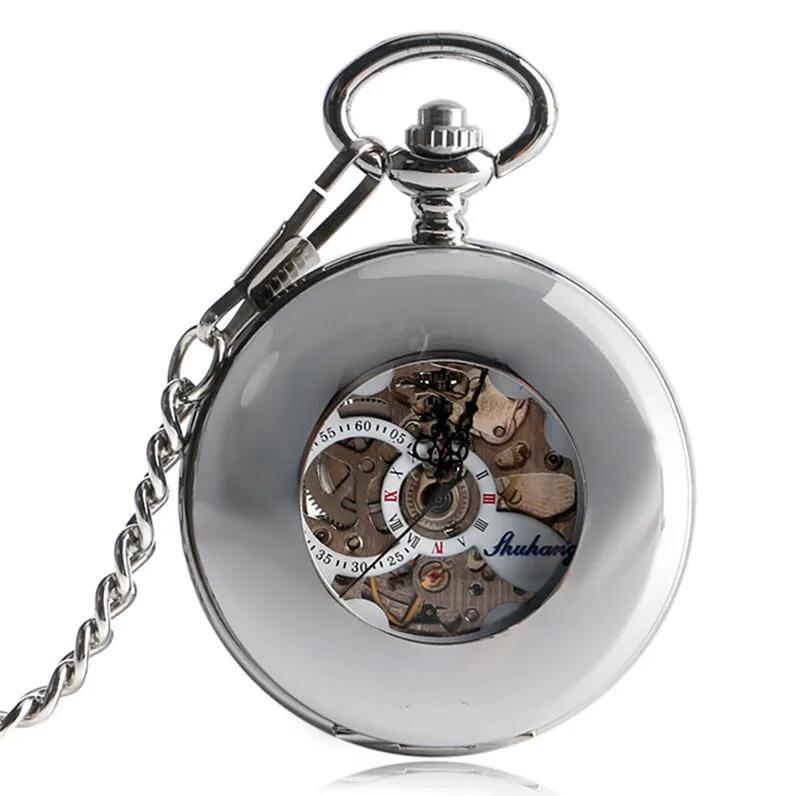 Antike Automatik-Taschenuhr mit Lupe