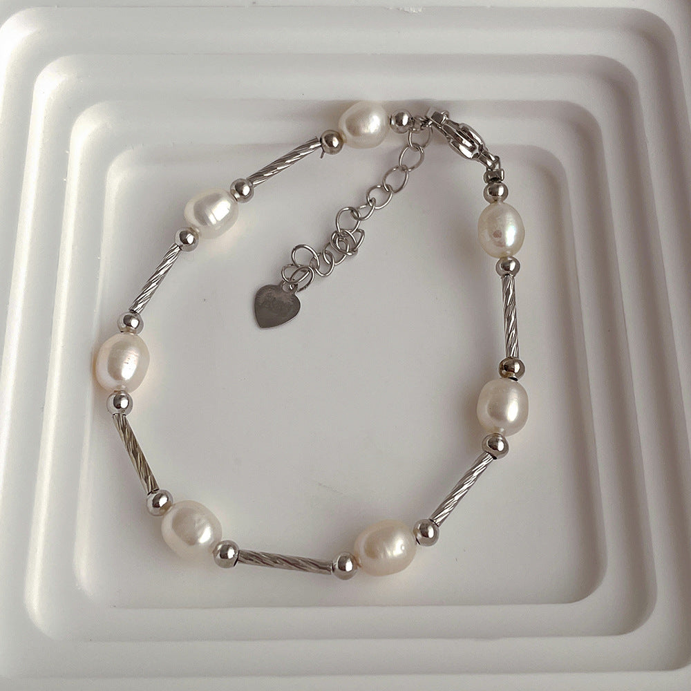 Armband Süsswasserperle & Edelstahl – Bild 5 | LuxeStyle
