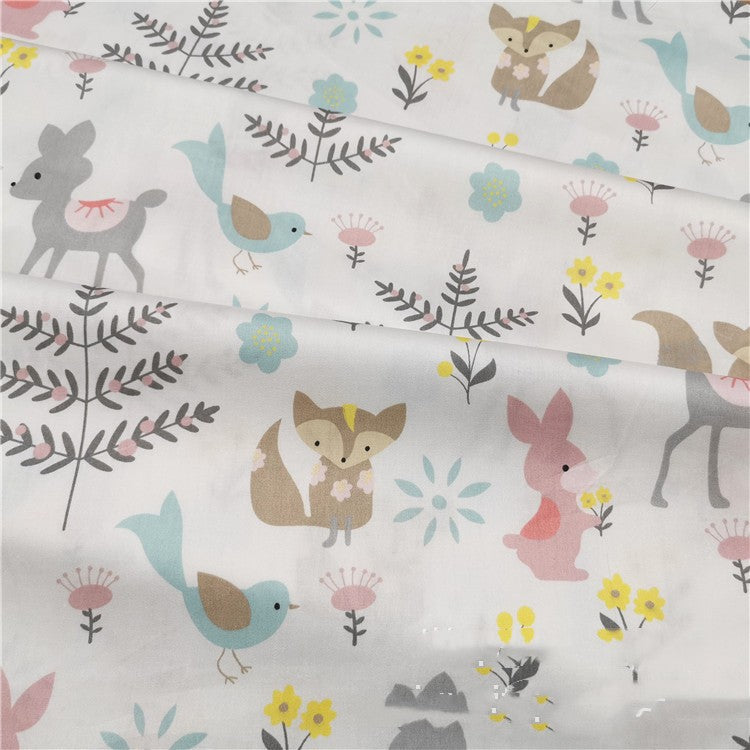 Baumwollstoff mit Cartoon Eichhörnchen & Hirsch – Bild 2 | LuxeStyle