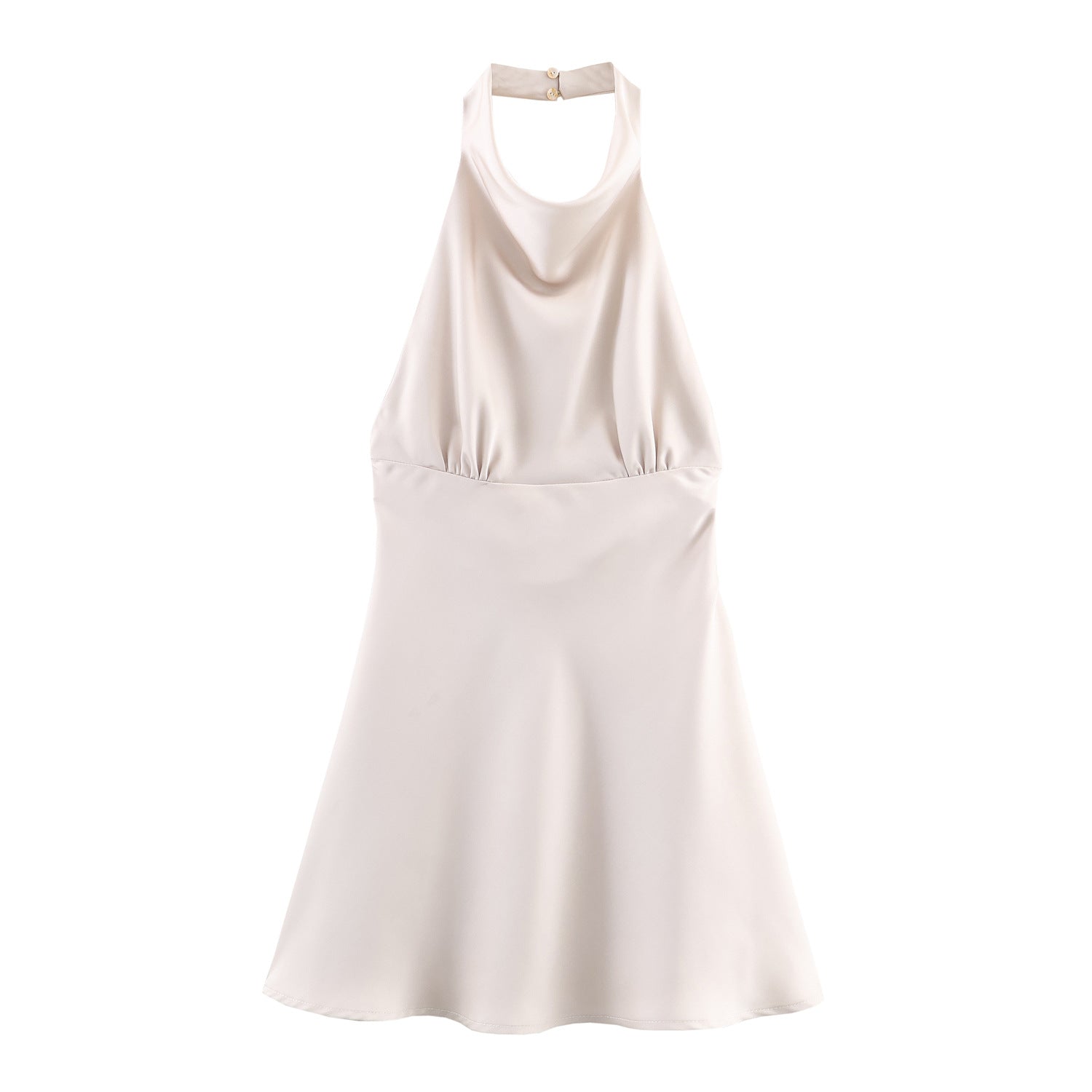 Kurzes Neckholder-Kleid aus Satin-Mix