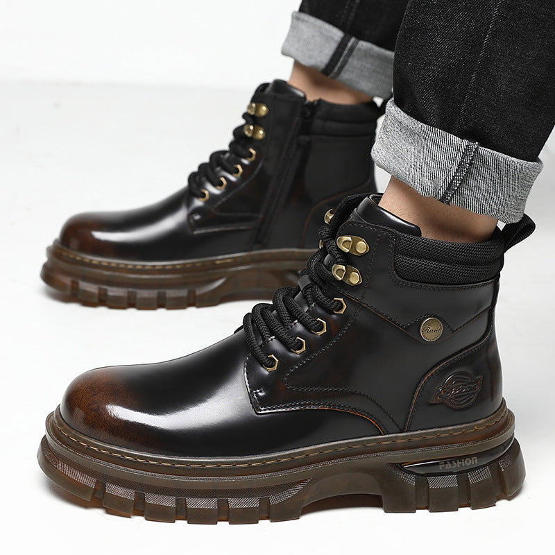 Gefütterte British Style Plattform-Boots
