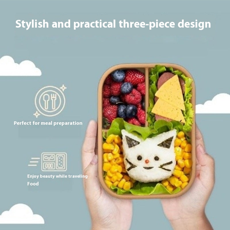 Lunchbox aus Silikon mit drei Fächern