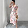 Tailliertes A-Linien Midikleid mit Blumendruck – Bild 7 | LuxeStyle