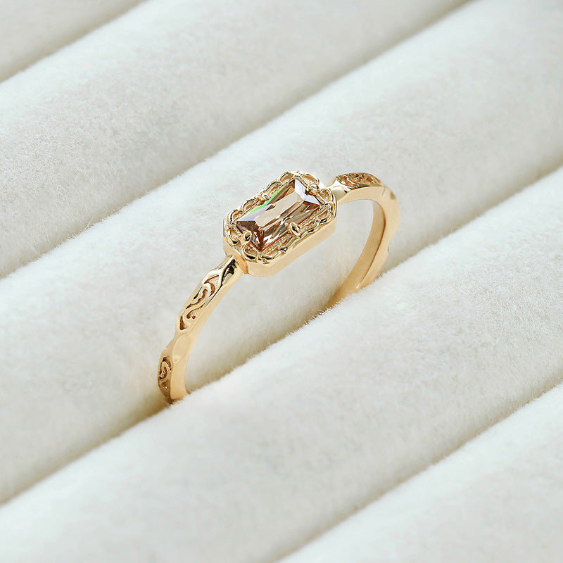 Kaffee-Zirkon Ring