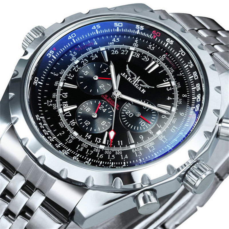 Casual Hohl-Mehrfunktionsuhr mit großem Zifferblatt