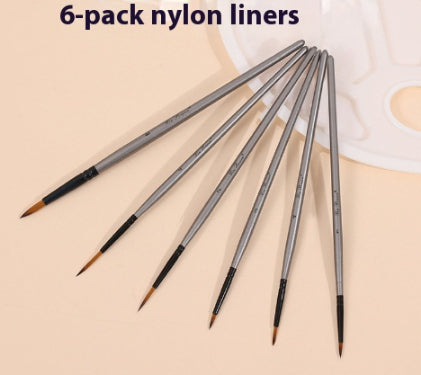 6er-Set Nylonhaarbürsten für Skizzen & Malerei – Bild 5 | LuxeStyle
