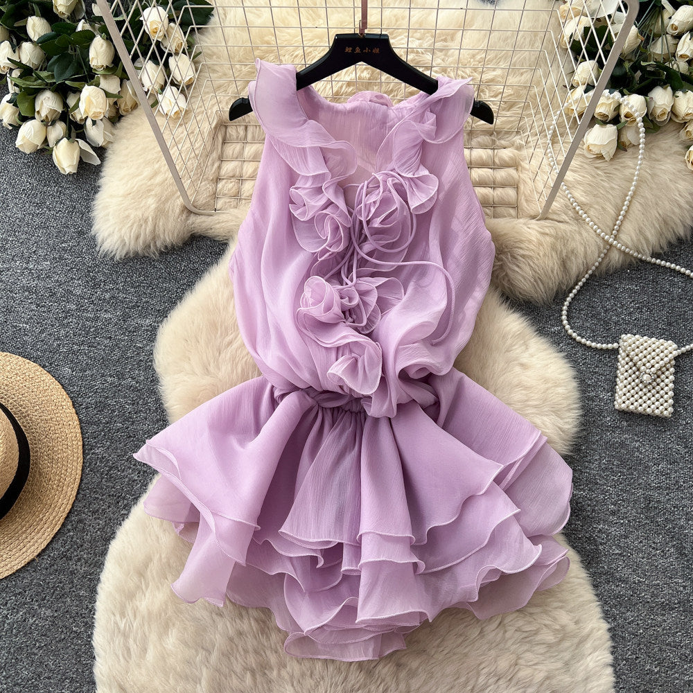 Ärmelloses Rüschenkleid im französischen Stil – Bild 2 | LuxeStyle